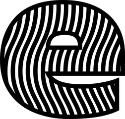 Wave line English font vector shape