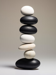 zen stones on white background