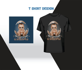 Free vector t-shirt design welcome.