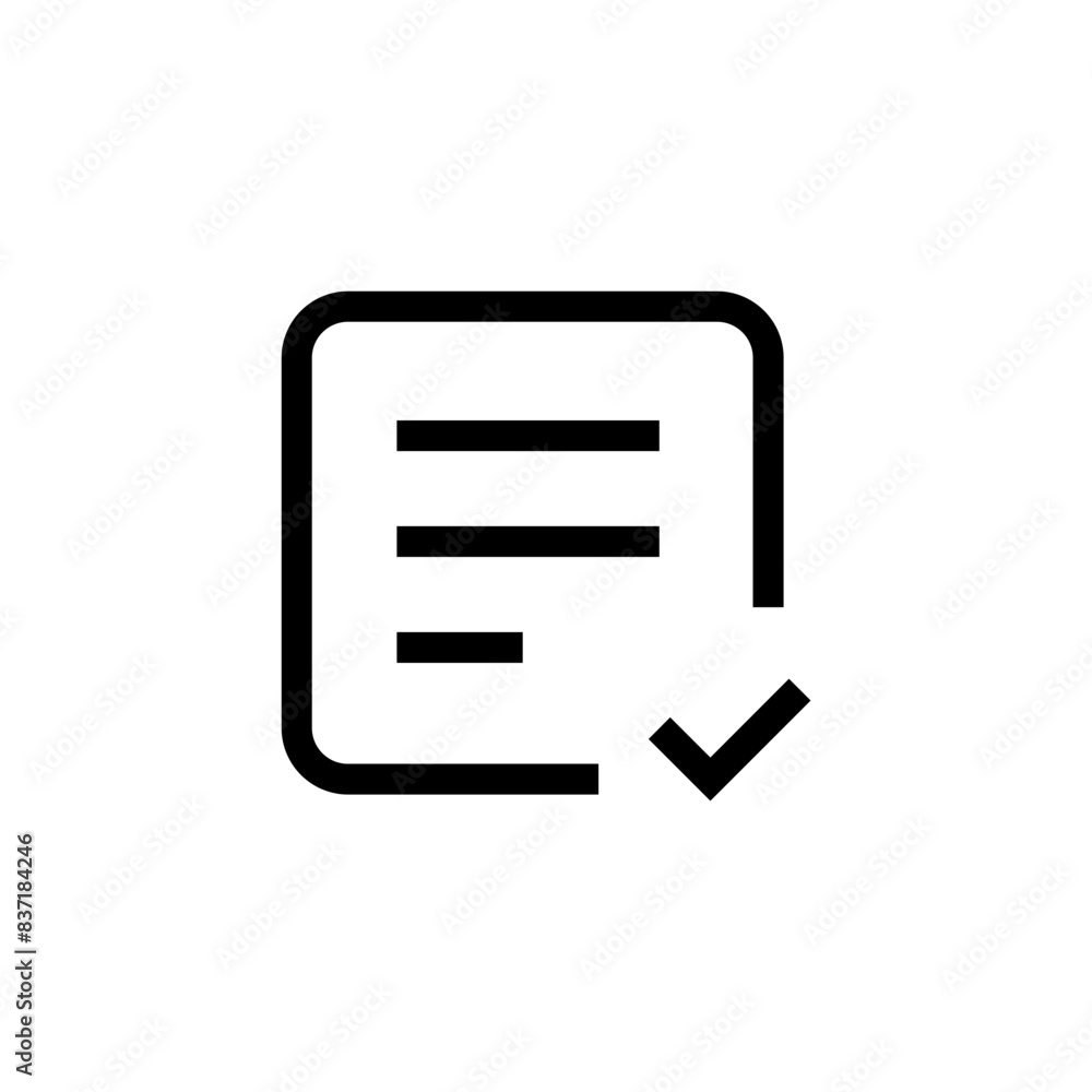 Poster Checklist icon, file document icon with check mark tick icon - clipboard box checked. check list square frame. checkbox symbol checkmark icons approved sign. web vector icon