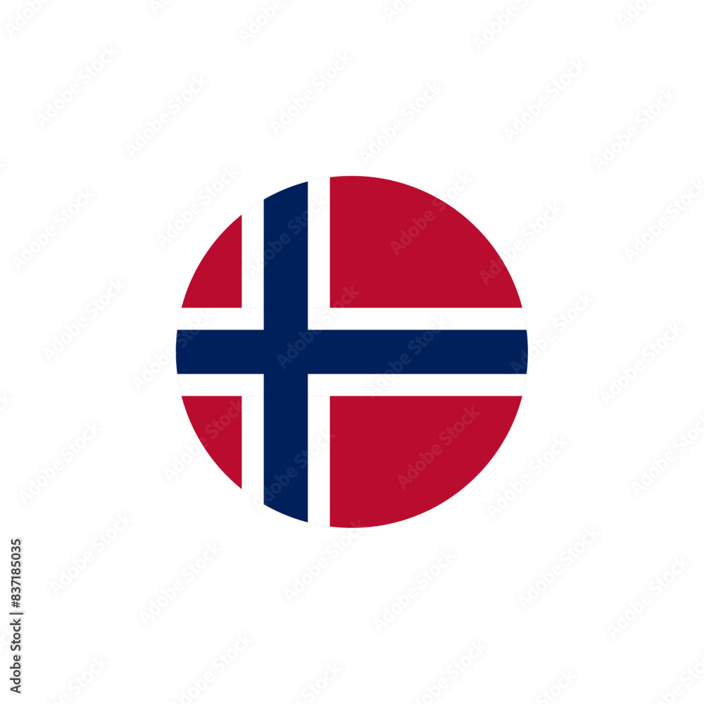 Wall mural round norway country flag design element