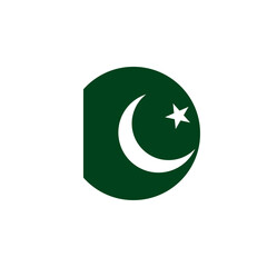 Round Pakistan country flag design element