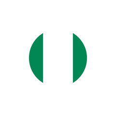 Round Nigeria country flag design element