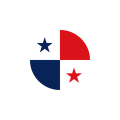 Round Panama country flag design element