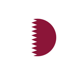 Round Qatar country flag design element
