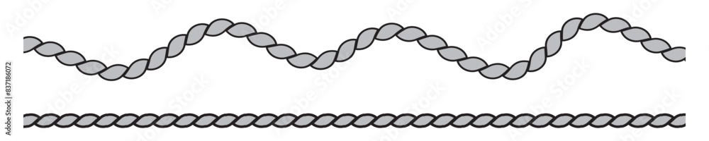 Wall mural vector twisted rope. isolated on white background. - Wall murals