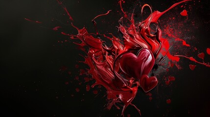 Photo of a broken melting red heart in streaks of paint on a black background ::3 latex ::3 --no text, titles, hands, prices --ar 16:9 --quality 0.5 --stylize 0 Job ID: 89970402-a153-4a39-a90e