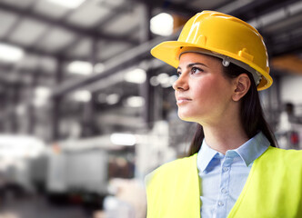 Manager woman in business casual clothes controlling goods in warehouse.