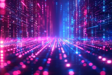 Digital Binary Technology Background created with Generative AI