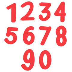 red set of numbers
