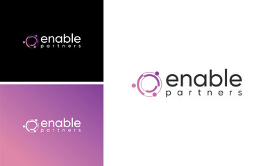 enable human partner logo. team leader collaboration vector idea. human teamwork template