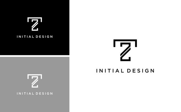 modern initial TZ logo. simple letter ZT vector with geometric design idea