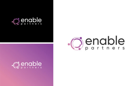 enable human partner logo. team leader collaboration vector idea. human teamwork template