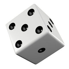 Classic White Dice with Black Dots for Board Games and Casino