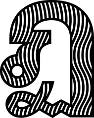 Wave line Thai font vector shape