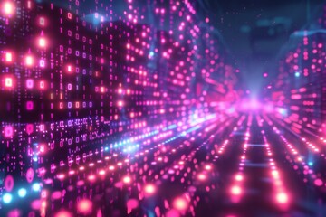 Digital Binary Technology Background created with Generative AI