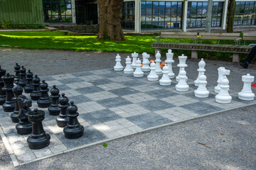 People relaxing, playing and having fun in the streets