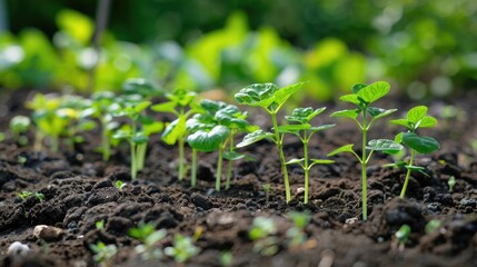 Agriculture plant seeding growing in garden