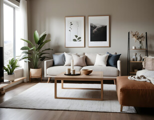 Relaxing in a serene and well-lit living space adorned with greenery and understated artwork