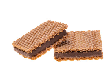 chocolate square wafers isolated