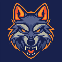 Wolf head mascot logo vector illustration