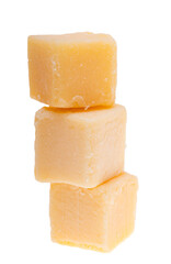 cheese cubes isolated