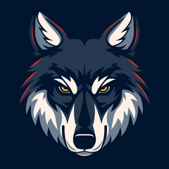 Wolf head mascot logo vector illustration