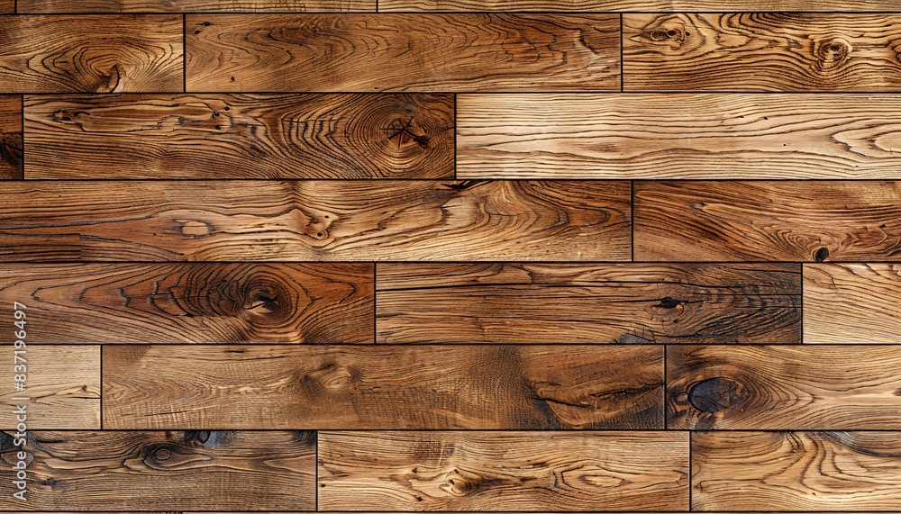 Poster rustic wooden floor texture with natural grain patterns and warm brown tones for interior design and