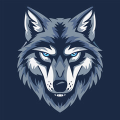 Wolf head mascot logo vector illustration