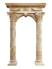 Classic column arch isolated on transparent background