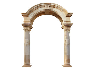Classic column arch isolated on transparent background