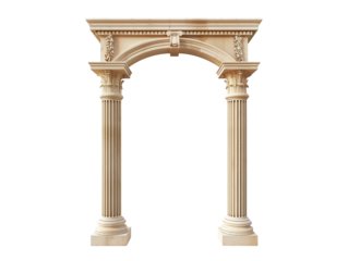 Classic column arch isolated on transparent background