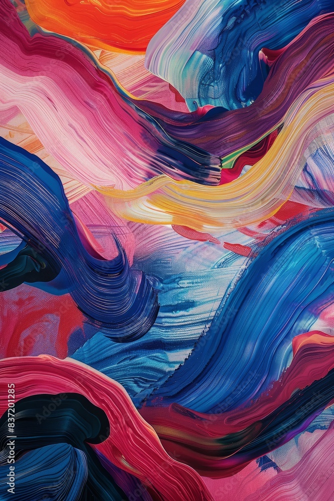 Poster expressive swirls and splashes, a canvas of abstract brush strokes