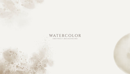 Abstract horizontal watercolor background. Neutral light colored empty space background illustration