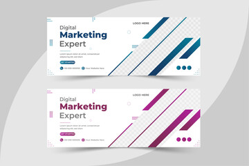 Digital marketing agency Facebook cover design template