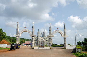 Entrance of St. Lawrence Minor Basilica - Attur, Karkala, India