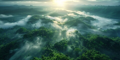 Breath-taking Aerial Photograph of the Jungle. Atmospheric Wilderness Photo. Nature Background. ÐÐ²Ñ‚Ð¾Ñ€: RocknRoller Studios