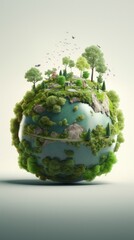 Earth day concept on white background, World environment day