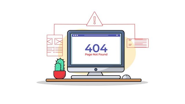 404 Page Error. 4k Page Not Found Concept Animation Video