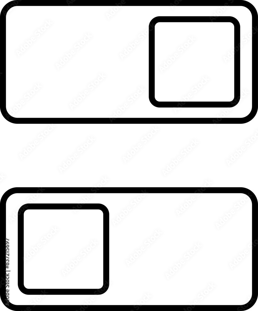 Aufkleber set of toggle icons. toggle switch line icon. switch on and off slider. switch button icon for devic