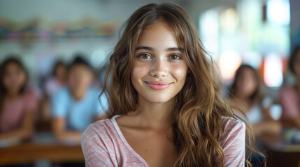 Teen Girl Student. 13 years old