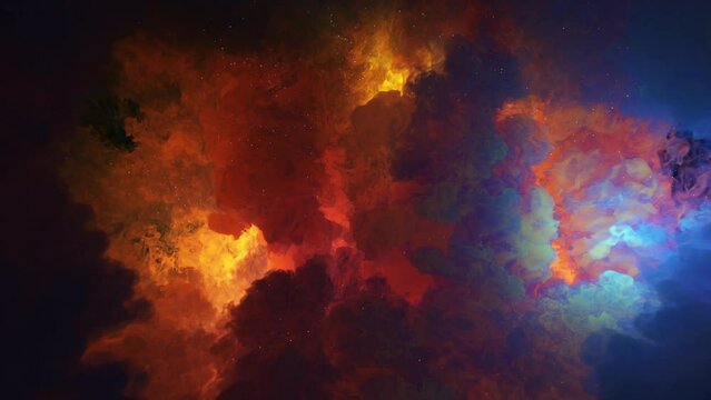 The big bang. Simulation of the big bang in space with the formation of a Stellar Nebula and new Solar Systems