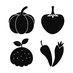 Set of vegetables Vector Collection on white background