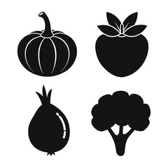 Set of vegetables Vector Collection on white background