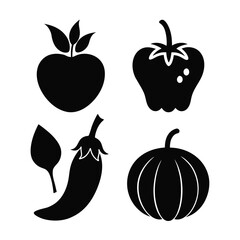 Set of vegetables Vector Collection on white background