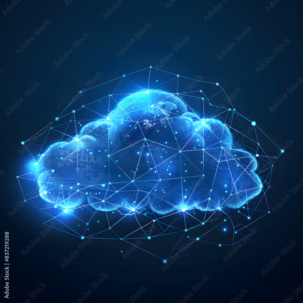 Poster cloud computing concept.abstract cloud connection technology background design.