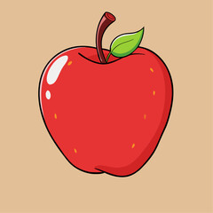 Apple cartoon style Icon Vector clipart Illustration