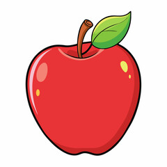 Apple cartoon style Icon Vector clipart Illustration