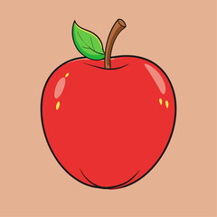 Apple cartoon style Icon Vector clipart Illustration