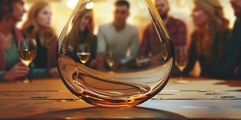 The bottom of an empty wine bottle stares back at a group of friends, mocking their attempts to break free from the cycle of addiction